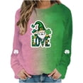 thumbnail image 1 of Srogem St Patricks Day Shirt Women Trendy 2025 Fashion Sweater Long Sleeve Crew Neck Clover Fashion Pullover Clothes, 1 of 5