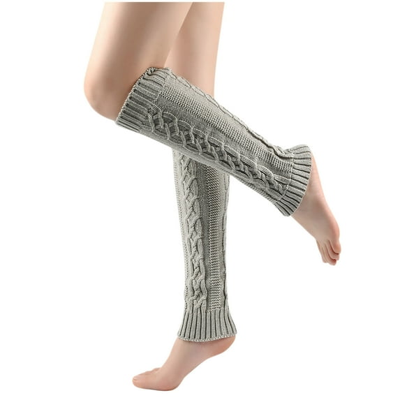 Srogem Women's Cable Knit Long Boot Stocking Socks Knee High Winter Leg Warmers