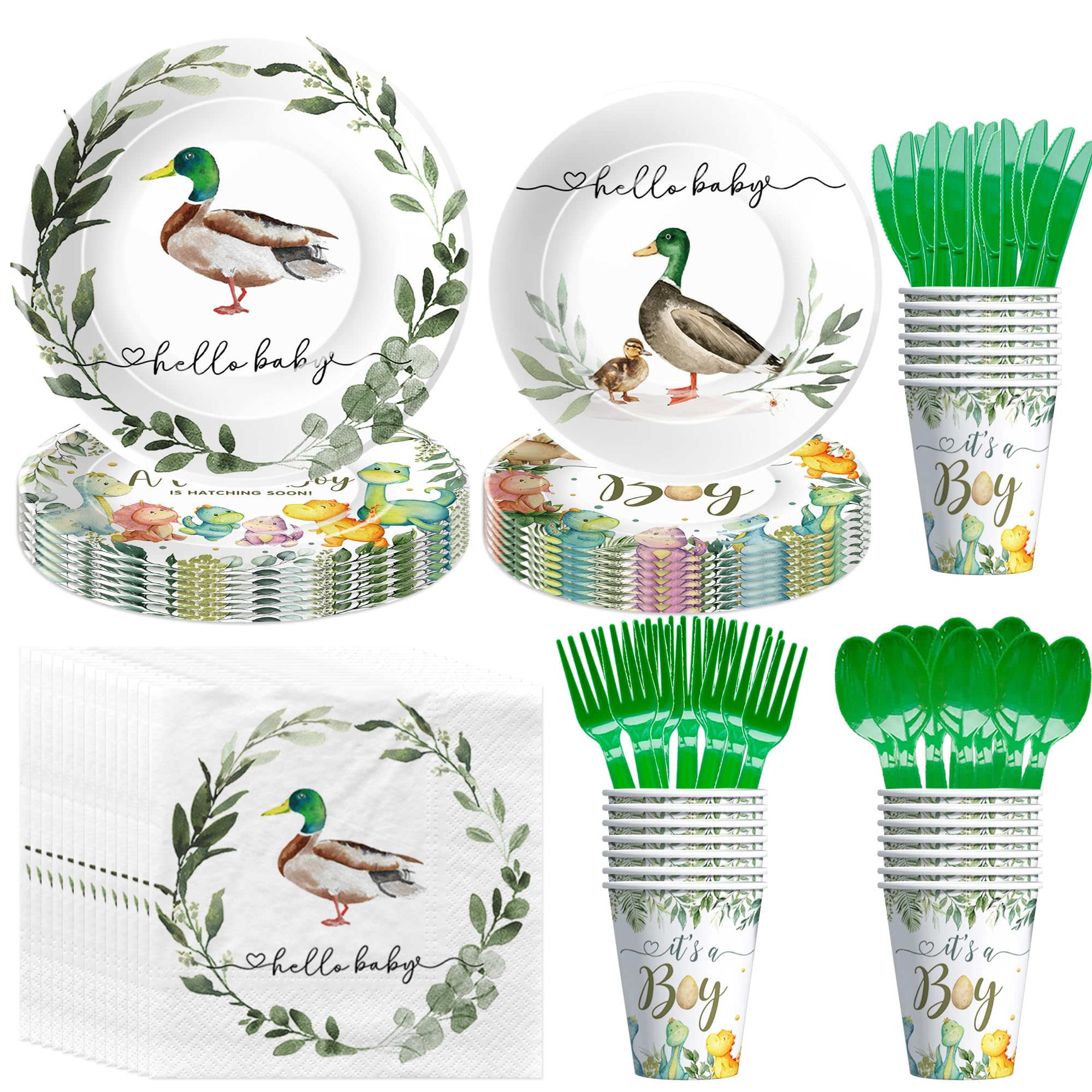 JOYMEMO 8 Centrotavola A Nido D'ape Per Baby Shower A Tema Caccia All'anatra – Decorazioni In Verde E Marrone