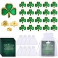 thumbnail image 1 of Sruoe 10 Sets St. Patrick's Day Shamrock Pins With Greeting Cards & Transparent Tulles, Shamrock Pin Brooches Cards Gift Bags for St. Patrick’s Day Party Favors, 1 of 7