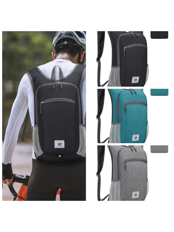 16L Foldable Travel Backpack, Ripstop Water Resistant Daypack, Lightweight Adjustable Backpack for Hiking Cycling Men Women