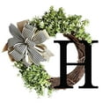 thumbnail image 1 of Sruoe 26 Letters 15" Wreath with Bow Rattan Ring, Wreath for Front Door, Hanger Decor for Wedding Home Outdoor Indoor, Door Window wall Decor Family Women Gifts, 1 of 4