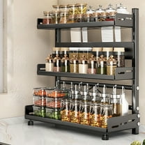 Sruoe 3-Tier Lightweight Plastic Storage Shelf, Sturdy Storage Racks and Shelving, Adjustable Shelves for Kitchen, Home, Office and Entryway
