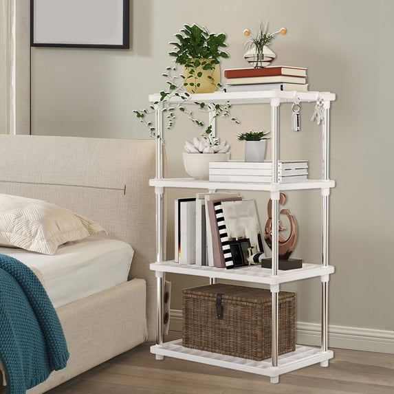 Sruoe 4-Tier Heavy-Duty Shelves & Shelf Units, Freestanding Storage Racks, Adjustable Shelves for Bathroom, Kitchen, laundry Room, Garage and Home