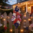 thumbnail image 1 of Sruoe 4th of July Decorations, Patriotic Artificial Flower Wreath, Independence Day Wreath, American Flag Style Door Wreath for Party Wall, Decorative Wreath for Indoor Outdoor Home Yard, 1 of 6