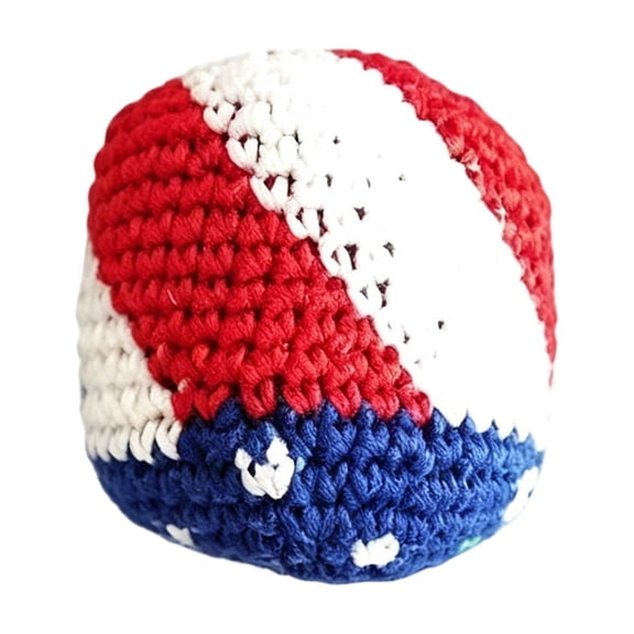 Sruoe 4th of July Hack Sack Footbag, Patriotic Hand Knitted Cotton Hack Sack, Dirt Bag Hack Sack Red White Blue Sandbag, Hack Sacks for Adults, Perfect for 4th of July Celebrations & Backyard Games