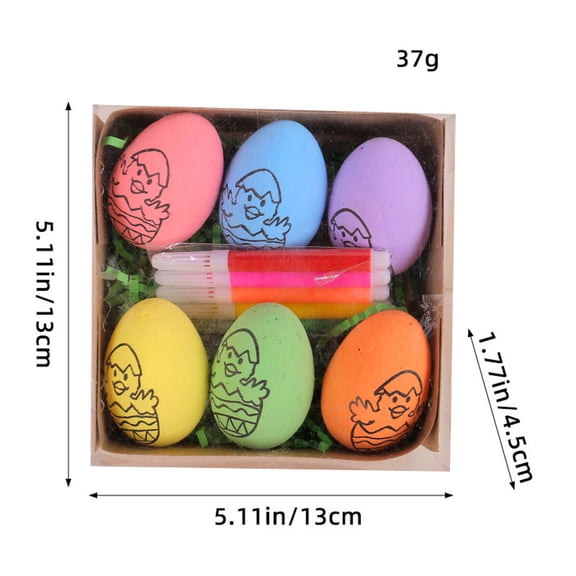 Sruoe 6pc Easter Egg Dye Kit, Plastic Easter Eggs, Diy Paintable Easter Egg Craft Kit, Easter Egg Ornaments, Easter Egg Decor, Easter Basket Stuffers, Easter Gifts