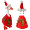 thumbnail image 1 of Sruoe 7 In Desk Goose Outfits, Mini Elf Felt with Gingerbread Candy Cane Print Porch Goose Clothes, Desktop Goose Outfits, Costume Clothes for Table Decor, Christmas Holiday Tabletop Goose Accessory, 1 of 8