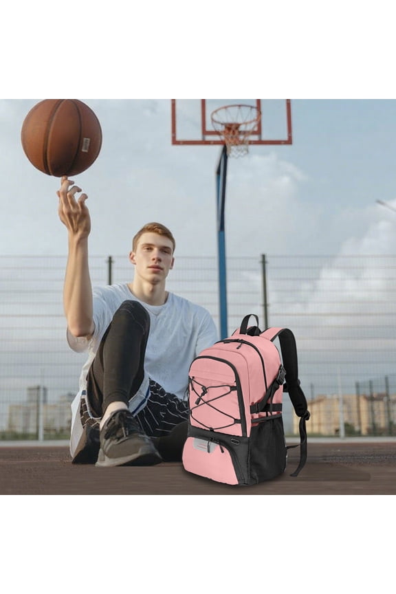 Basketball Backpack, Multi-Compartment Sports Backpack with Shoe & Ball Compartment, Waterproof Student Backpack, Air Cushion Laptop Backpack for Men Women, Travel Backpack for Sports&School