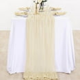 thumbnail image 1 of Sruoe Boho Table Runner, Beige Cheesecloth Gauze Rustic Farmhouse Table Runner, 35x118 Inch Decor for Kitchen Dining Table Home Party Wedding Decor Holiday Decorations Spring Gift, 1 of 6