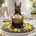 thumbnail image 1 of Sruoe Bunny Tabletop Decoration, Farmhouse Easter Decorations, Easter Resin Bunny Figurine Tabletop Ornament Holiday Gift for Living Room Shelf Mantel, Easter Home Decor Indoor Outdoor, 1 of 7