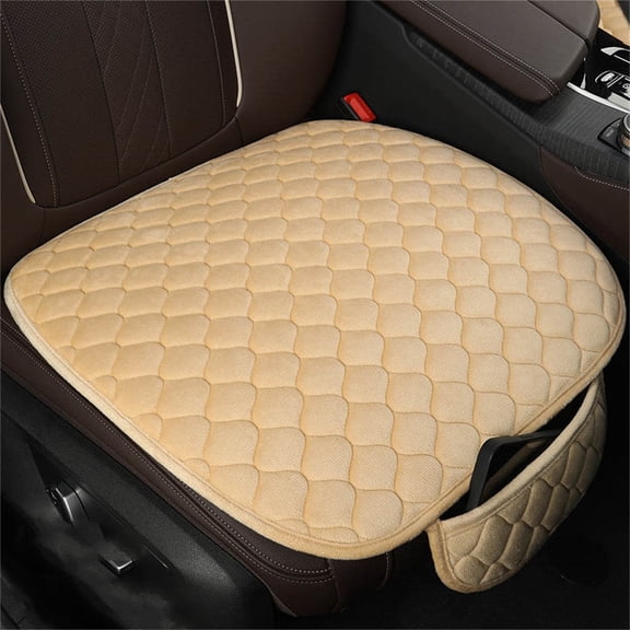 Sruoe Car Seat Cushion, Peach Shape Plush Warm Seat Cushion for Car, Non Slip Rubber Bottom With Built-In Storage Pocket Universal Seat Pad For Winter Daily Driving And Long Distance Road Trips