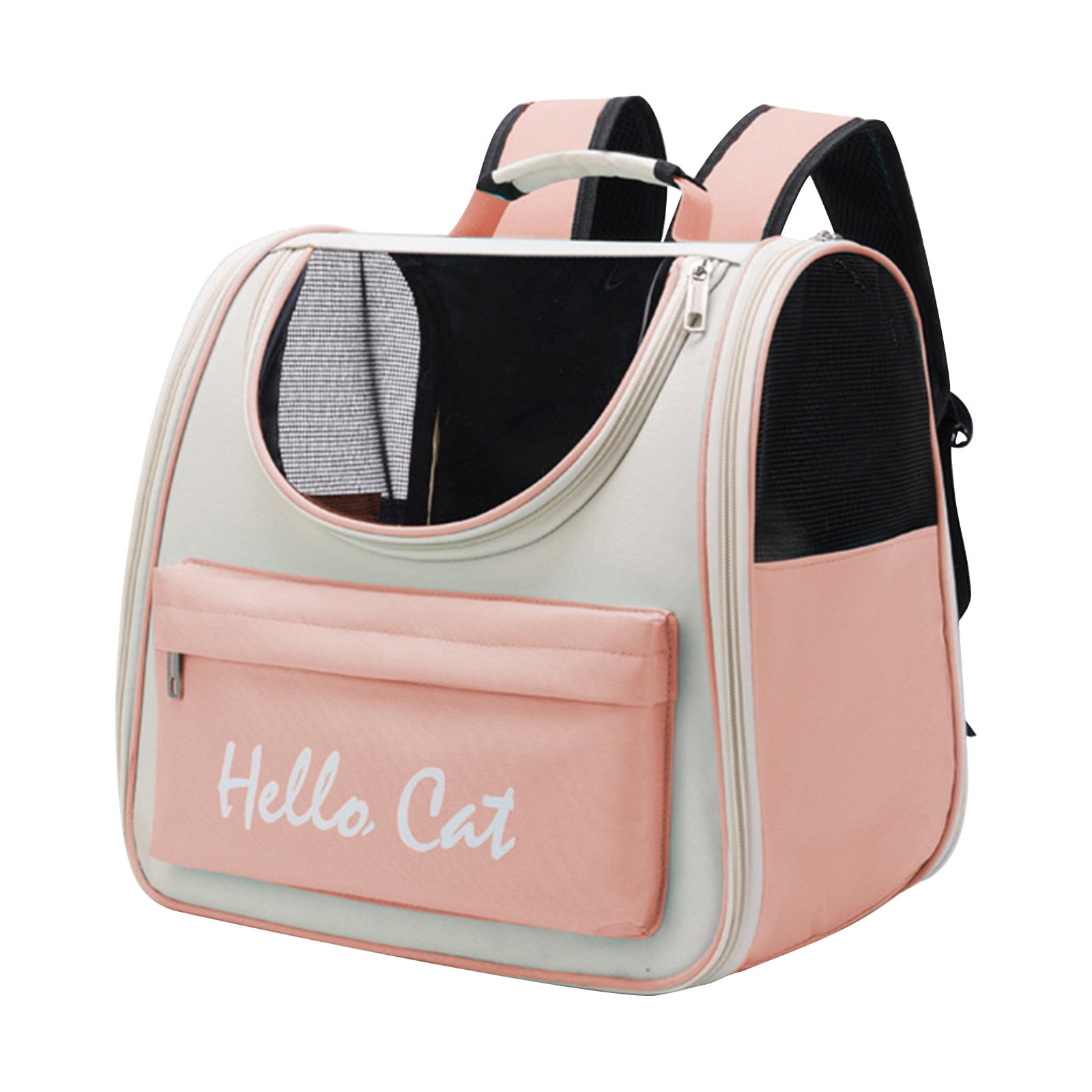Sruoe Cat Backpack Carrier, Large Space Breathable Dog Backpack Carrier, Adjustable Padded Dog Carrier Backpack, Pet Backpack, Dog Cat Travel Bag Ergonomic Pet Backpack with Safety Buckle, Pink