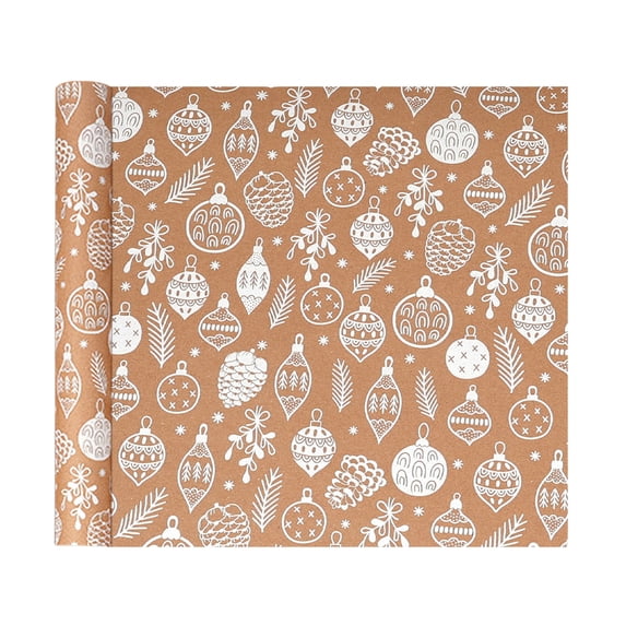 Sruoe Christmas Wrapping Paper, Gift Wrapping Paper, Gift Wrap Paper, Wraps, 1 Pc 16.93x118.11in Khaki Paper, Versatile for Holiday Birthday Wedding
