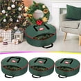 thumbnail image 1 of Sruoe Christmas Wreath Storage Bag 24 Inch, Green Wreath Storage Container with Handles & Zipper, Ornament Storage Bag for Holiday Decor, 1 of 6