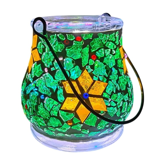 Sruoe DIY Glass Candy Jar With LED Lights, Handmade Mosaic Craft Kit for Kids Parent Child Activity, Glowing Halloween Candy Storage Container for Halloween Party Decorations Home Table Centerpiec