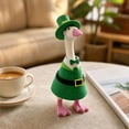 thumbnail image 1 of Sruoe Desk Goose Outfits, 7 Inch Mini St Patricks Day Bow Tie Felt with Hat Porch Goose Clothes, Desktop Goose Outfits, Costume Clothes for Table Decor, St Patricks Day Tabletop Goose Accessory, 1 of 7