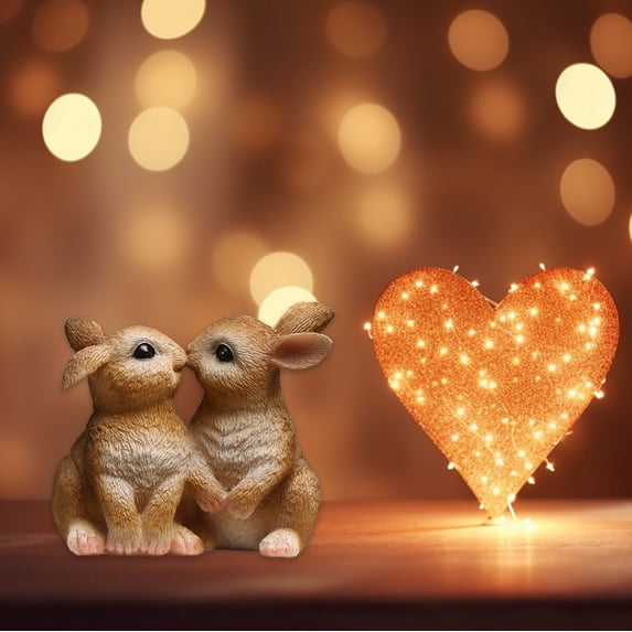 Sruoe Easter Bunny Decoration, Easter Decorations Hug the Rabbit Table Ornaments Bunny Resin Ornaments, Bunny Tabletop Decoration for Easter Centerpieces Home Office Table
