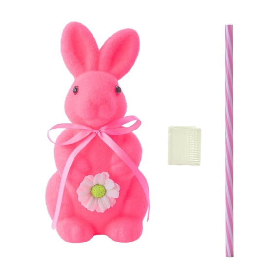 Sruoe Easter Bunny Decoration Velvet Rabbit Ornaments, Flocked Foam Bunny Ornament Easter Home Decor Spring Decoration for Easter Holiday Birthday Party Wedding