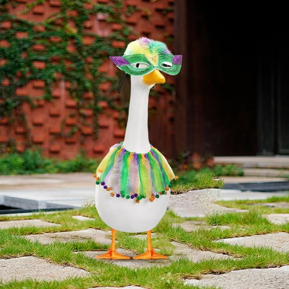 Sruoe Easter Porch Goose Outfits, 23 Inch Porch Goose Clothes, Goose Clothes Dress, Duck Sculpture Clothes for Lawn Statue Cement Statue Yard Patio Party Decoration