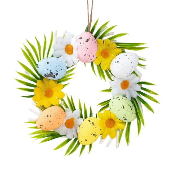 Sruoe Easter Wreath for Front Door, Easter Eggs Wreath, Spring Wreath, Family Women Gifts, Wreaths for Front Door for Home Wall Indoor Window Decor