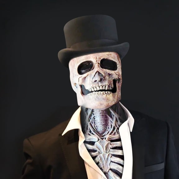 Sruoe Full Head Skull Mask Helmet With Movable Mouth Skull Mask Cosplay Props