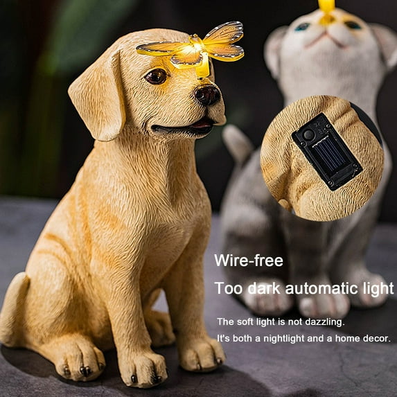 Sruoe Garden Statues for Outside, Garden Decorations Outdoor, Garden Decor with LED Light, Garden Solar Lights, Solar Garden Decor, Gardening Gifts, Animal Garden Statue for Garden Lawn Pathway Yard