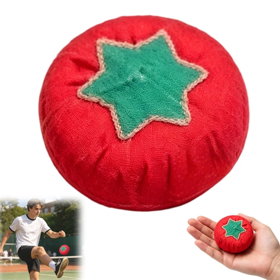 Sruoe Hack Sack Footbag, Tomato Sand Bag Hack Sack Balls, Handmade Star Kick Sack, Soft Durable Cloth Sandbag for Kids Adults Beginners, Indoor Outdoor Yard Games, Coordination Training Party Favors