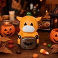 thumbnail image 1 of Sruoe Halloween Decorations, Pumpkin Cow Resin Figurine, 3.94 Inch Bat Tabletop Halloween Knick Knacks for Shelf Mantel Tiered Tray Home Party Display, Halloween Decorations Indoor, 1 of 8