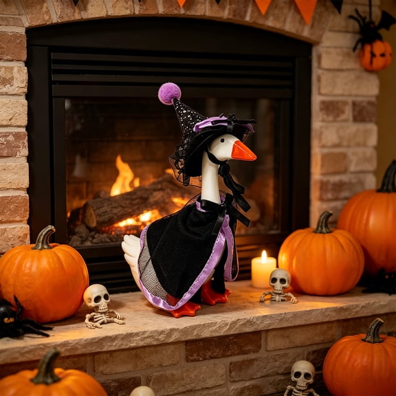 Sruoe Halloween Desk Goose Outfits, 7 Inch Porch Goose Clothes, Desktop Goose Outfits, Costume Clothes for Table Decor Tabletop Goose Accessory Holiday All Seasons Holiday