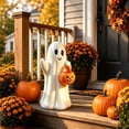 thumbnail image 1 of Sruoe Halloween Ghost Statue with Pumpkin Candy Bowl Outdoor Ghost Figurine Halloween Candy Decoration for Porch Yard Patio Indoor Decor, 1 of 6