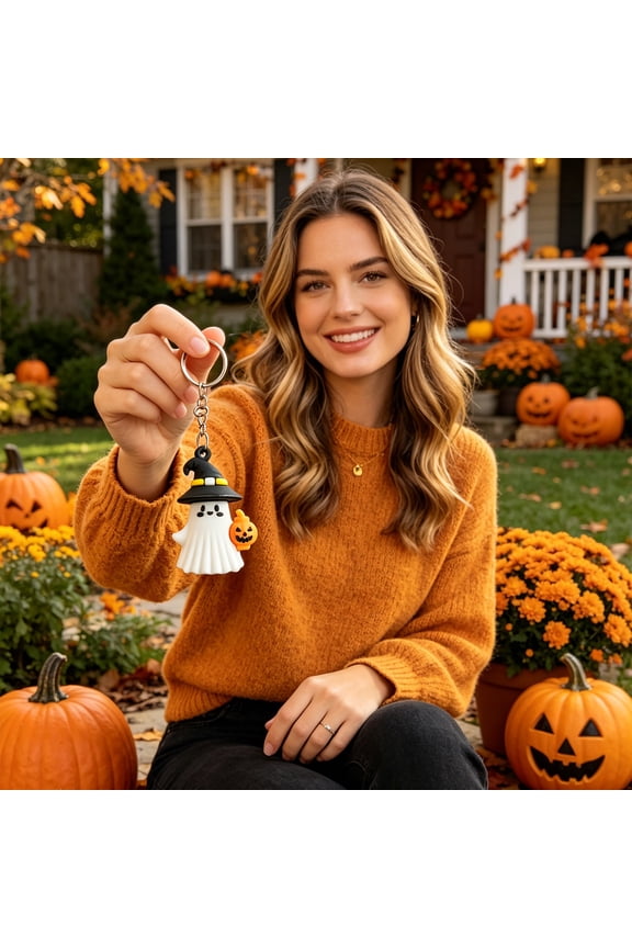 Halloween Keychain PendantsSpooky Halloween Keyring Accessories Cute Horror Halloween HangingHalloween Bag Ornaments For BackpackCar Hand