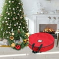 thumbnail image 1 of Sruoe Heavy Duty Christmas Wreath Storage Container 24/30/36 Inch, Ornament Storage Bag Red, Christmas Storage Containers for Garland Ornament Storage & Holiday Decor, 1 of 7