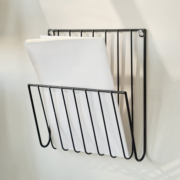 Sruoe Iron Wall Book And Newspaper Rack Storage Rack Home Bedroom Study Wall Storage Rack
