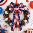 thumbnail image 1 of Sruoe July 4th Wreath Patriotic Americana Wreath, Patriotic Red White Blue Wreath with Bow, 4th of July Wreaths for Front Door, Fourth of July Memorial Day Decorations for Wall Door Decor, 1 of 6