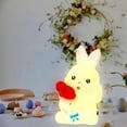thumbnail image 1 of Sruoe LED Light-Up Easter Bunny Figurine with Red Rose, Glowing Yellow Rabbit Tabletop Ornament, Easter Decorations for Home Spring Farmhouse Gift for Kids Room, 1 of 7