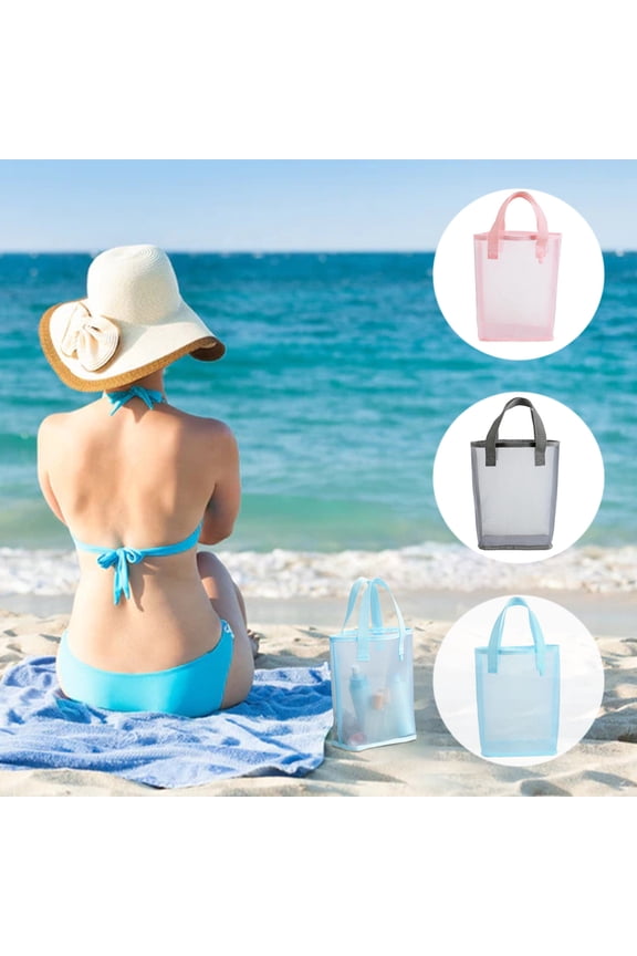 Mesh Beach Bag, Beach Tote Bags for Women, Mesh Tote with Multiple Pockets, Quick Dry Beach Bag, Shoulder Bag for Beach Pool Travel Vacation, Vacation Essentials