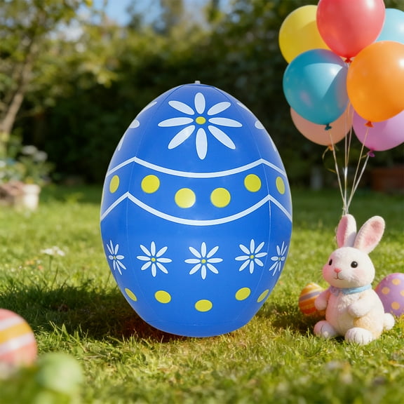 Sruoe PVC Inflatable Easter Eggs, Spring Inflatables Large Decorative Accent, Giant Easter Inflatable Decorations for Outdoor Yard Garden Lawn Party, 14inch