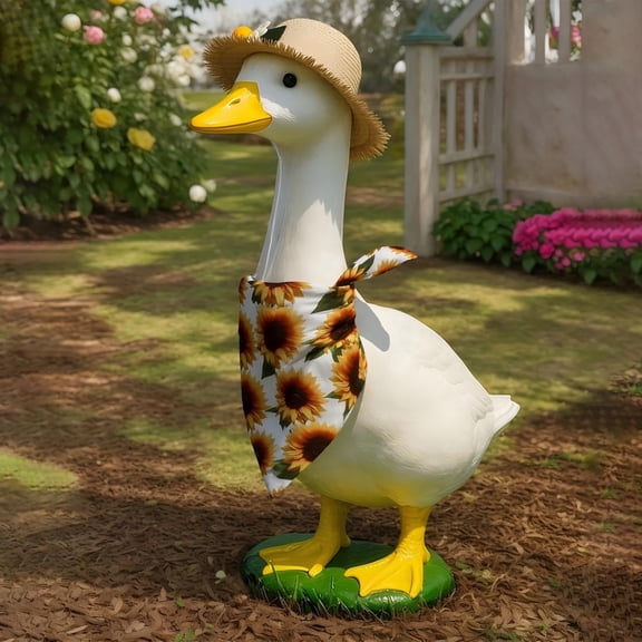 Sruoe Porch Goose Outfits, 23 Inch Porch Goose Clothes, Goose Clothes Dress, Duck Sculpture Clothes for Lawn Statue Cement Statue Yard Patio Party Decoration