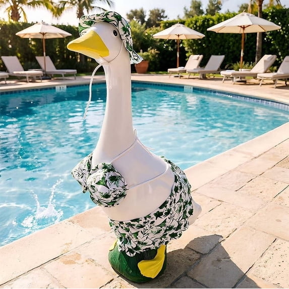Sruoe Porch Goose Outfits, 23 Inch Porch Goose Clothes, Goose Clothes Dress, Duck Sculpture Clothes for Lawn Statue Cement Statue Yard Patio Party Decoration