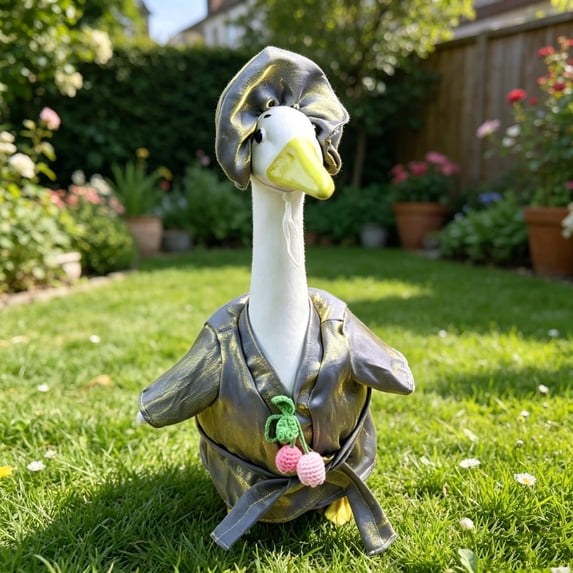 Sruoe Porch Goose Outfits, 23" Porch Goose Clothes for Lawn Yard and Patio Decoration, Lawn Goose Clothing for Cement Goose Lawn Goose Outfit, Garden Goose Costume