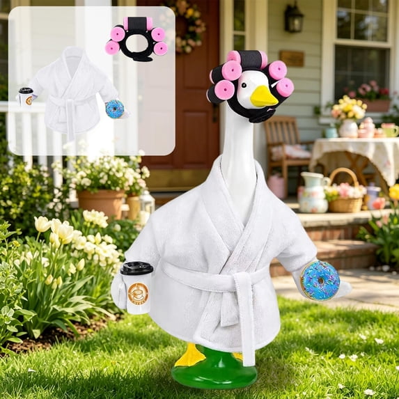 Sruoe Porch Goose Outfits, 23" Porch Goose Clothes for Lawn Yard and Patio Decoration, Lawn Goose Clothing for Cement Goose Lawn Goose Outfit, Garden Goose Costume