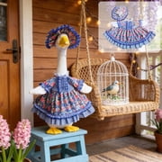 Sruoe Porch Goose Outfits, Porch Goose Clothes, 23 Inch Cement Goose Clothes Dress, Duck Clothes for Spring Easter Holiday Outdoor Garden Yard Lawn Patio Statue Decor