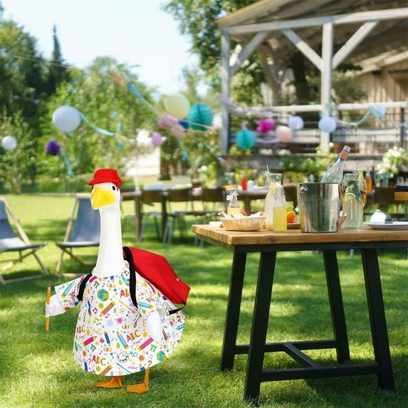 Sruoe Porch Goose Outfits, Porch Goose Clothes, 23 Inch Cement Goose Clothes Dress, Duck Clothes for Spring Easter Holiday Outdoor Garden Yard Lawn Patio Statue Decor
