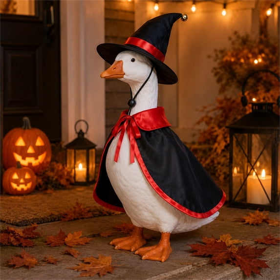 Sruoe Porch Goose Outfits, Porch Goose Halloween Outfit, Porch Goose Clothes, 23 Inch Cement Goose Clothes Dress, Duck Clothes for Halloween Holiday Outdoor Garden Yard Lawn Patio Statue Decor