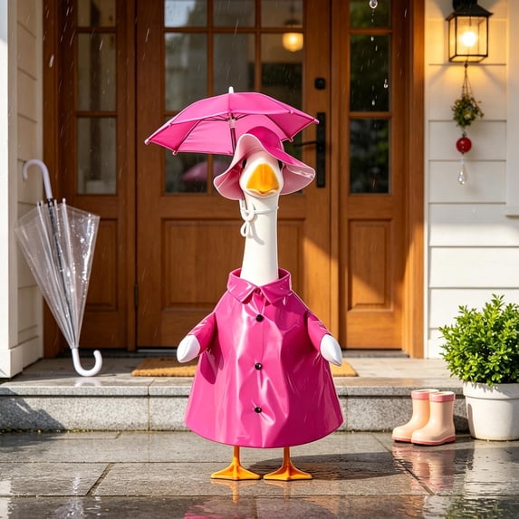 Sruoe Raincoat Porch Goose Outfits, 23" Porch Goose Clothes for Lawn Yard and Patio Decoration, Lawn Goose Clothing for Cement Goose Lawn Goose Outfit, Garden Goose Costume