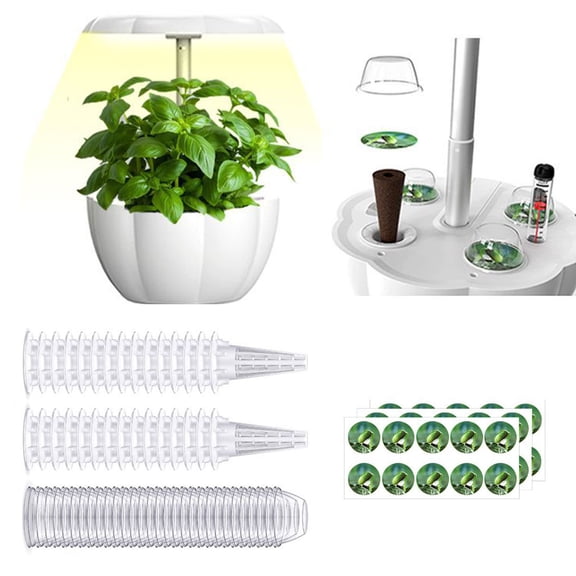 Sruoe Smart Indoor Garden Kit with Adjustable Grow Light, Self-Watering Hydroponic System, Complete Seed Starting Set for Fresh Herbs & Vegetables