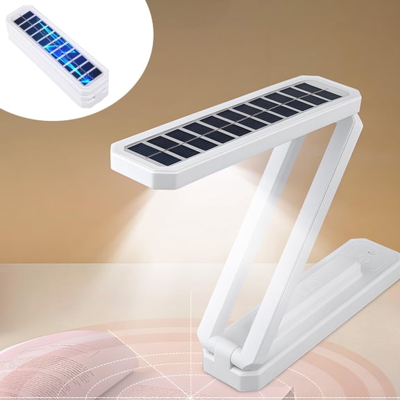 Sruoe Solar Foldable LED Desk Lamp, Eye Protection Portable Reading Lamp, Modern Home Decor & Bedroom Decorations, Adjustable Brightness Rechargeable Table Light for Dorm Office Bedroom Indoor Use