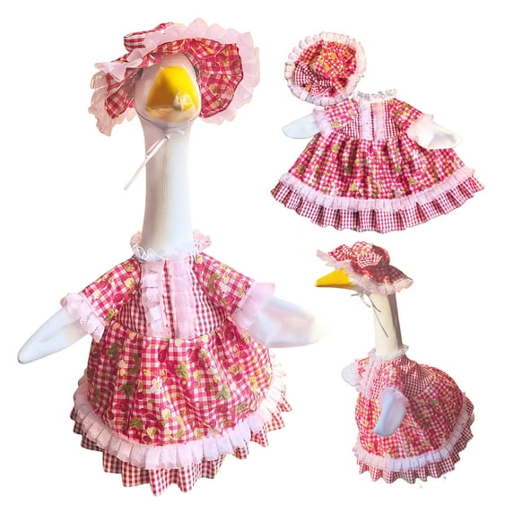 Sruoe Spring Porch Goose Outfits, 23" Porch Goose Clothes for Lawn Yard and Patio Decoration, Lawn Goose Clothing for Cement Goose Lawn Goose Outfit, Garden Goose Costume