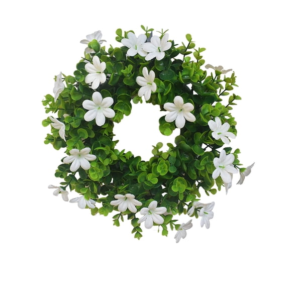 Sruoe Spring Wreath for Front Door, 12" Artificial Flower Wreath Door Decoration Mixed Flowers and Green Leaves for Wall Window Home Party Wedding Decor, Wreaths for Outdoor Indoor Decor